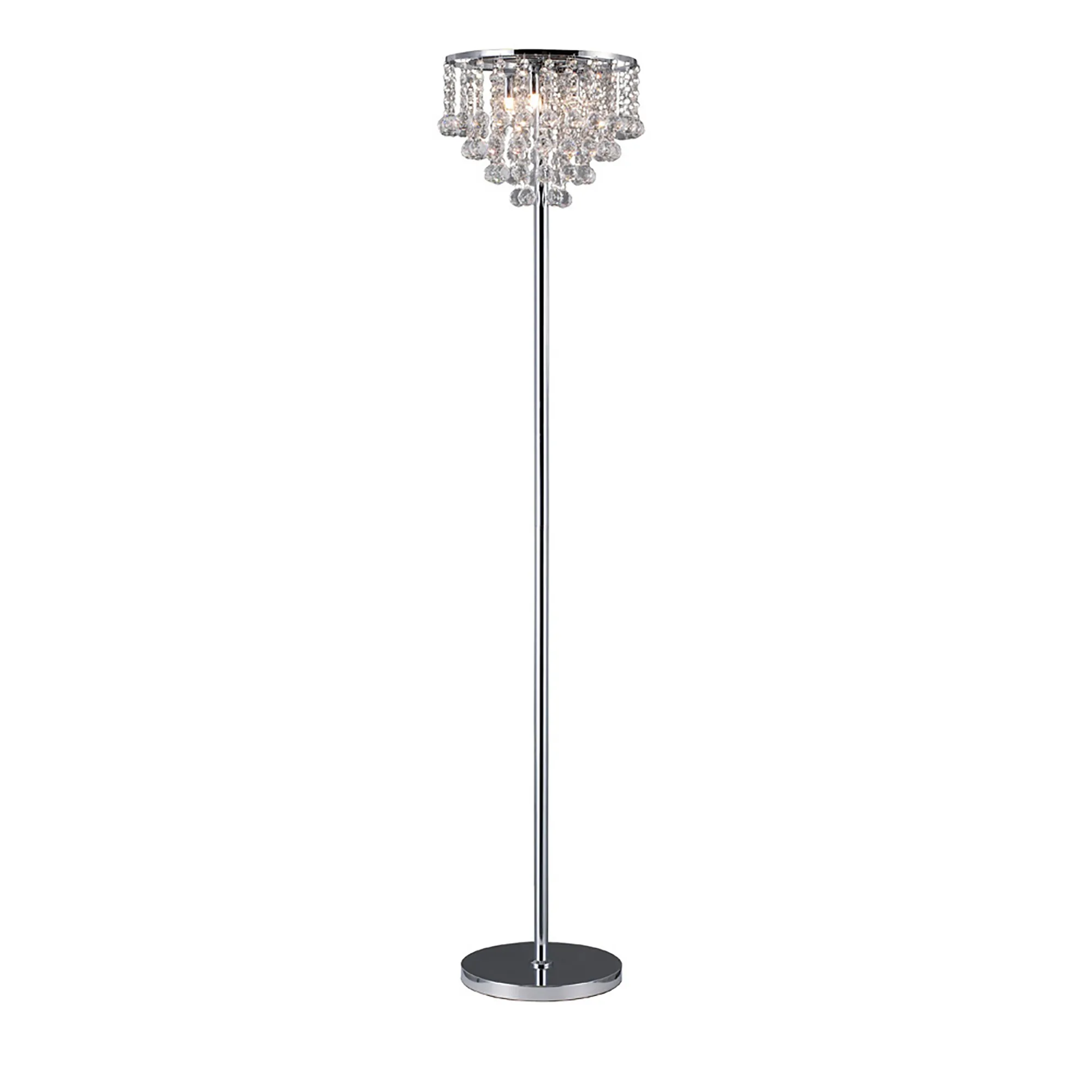 Atla Polished Chrome Crystal Floor Lamps Diyas Designer Floor Lamps 